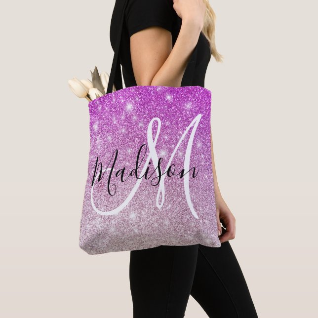 Girly & Glam Purple Glitter Sparkles Monogram Name (Von Nahem)