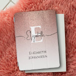 Girly Glam Rose Gold Glitzer Eleganter Monogramm N iPad Mini Hülle<br><div class="desc">Mit unserem Girly Glam Rose Gold Glitzer Elegant Monogram Name iPad Air Cover steigern Sie Ihren iPad Air! Dieses Cover mit einem atemberaubenden Rose Gold Glitzer zu einer weißen Übergangstruktur fügt Ihrem Gerät eine Touch Glamour hinzu. Personalisieren Sie es mit Ihrem Monogramm in fett weißem Text und Ihrem Skriptnamen in...</div>