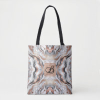 Girly Glam Rose Gold Silver & White Marmor
