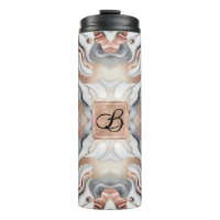 Girly Glam Rose Gold Silver & White Marmor