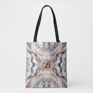 Girly Glam Roségold Silber & Weiß Marmor