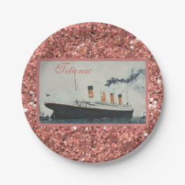 Girly Glam Titanic Rose Gold Glitzer Pappteller