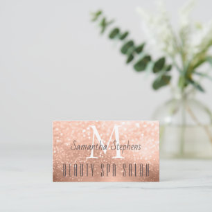 Girly Glamour Rose Gold Glitzer Haar WELLNESS-CENT Visitenkarte