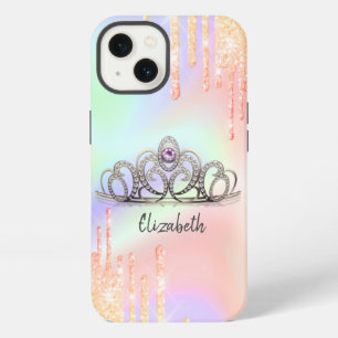 Girly Glitter Drips Ombre Diadem Holografisch iPhone 13 Hülle