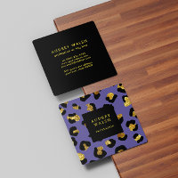 Girly Glittery Gold Lila Leopard Print Luxus