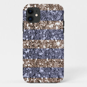 Girly Glitzer-Blick-Streifen im violetten Silber Case-Mate iPhone Hülle
