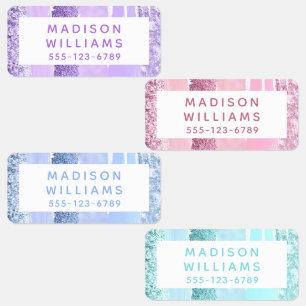 Girly Glitzer Chic Moderne Personalisierte Kleidun Etiketten