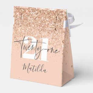 Girly Glitzer funkelt modern 21. Geburtstag Party  Geschenkschachtel