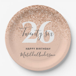 Girly Glitzer funkelt moderne Geburtstagsfeier Pappteller