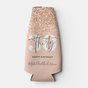Girly Glitzer funkelt modernes 30. Party Flaschenkühler