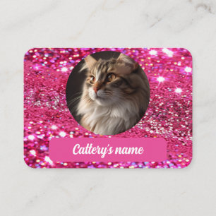 Girly Glitzer Pink Custom Business Card Catterery Visitenkarte