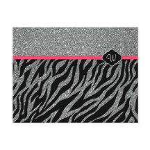 Girly Glitzer Silver Pink Zebra Fügen Sie Ihre ers