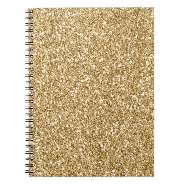 Girly Glitzy Gold Glitzer Notizblock (Vorderseite)