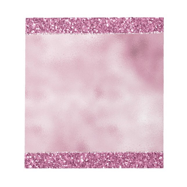 Girly Glitzy Pink Glitzer Notizblock (Vorderseite)