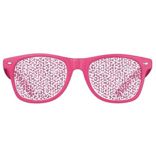 Girly Glitzy Pink Leopard Print Partybrille (Vorderseite)