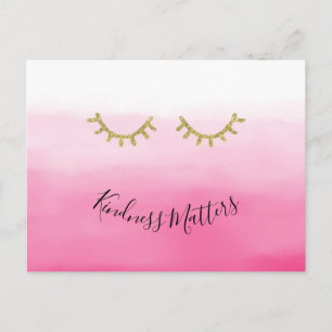Girly Gold Eyelashes Postkarte