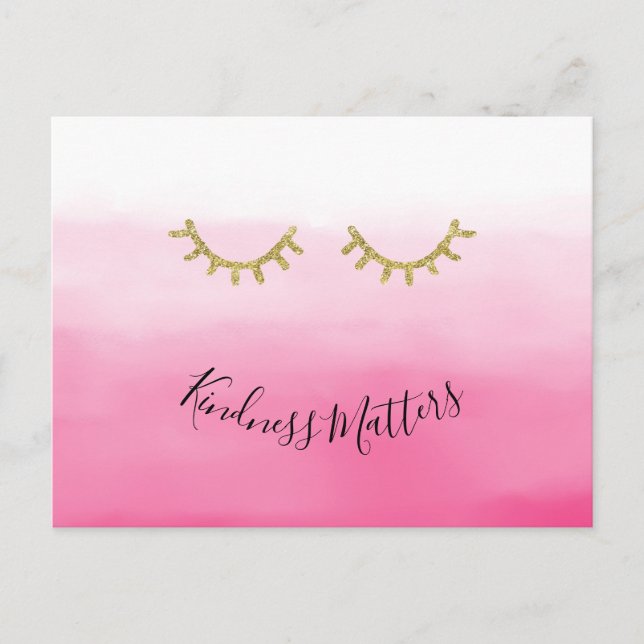 Girly Gold Eyelashes Postkarte (Vorderseite)