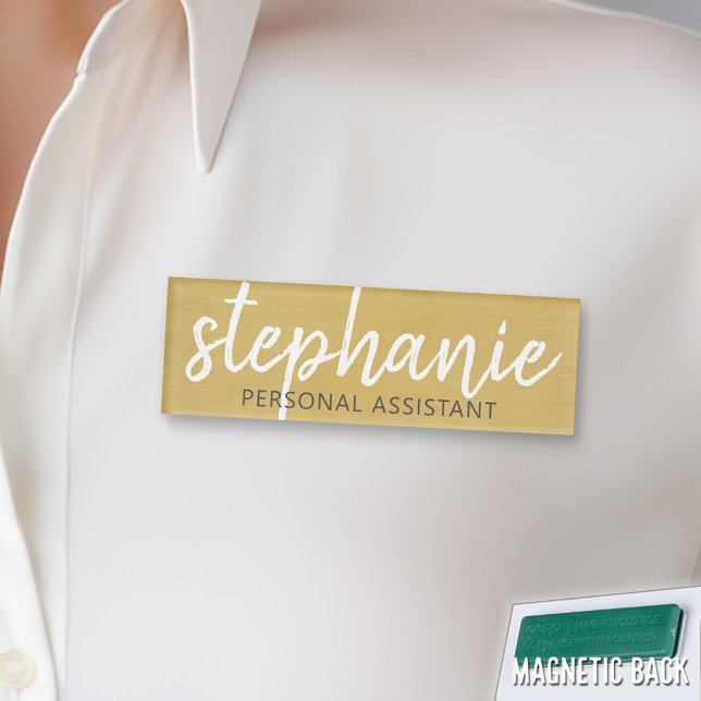 Girly Gold Foil Print - Großes Namensschild und Ti Namenschild (Custom Name Tag - Personalize )