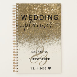 Girly Gold Glitzer Hochzeitsplaner Planer
