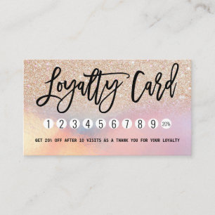 Girly Gold Glitzer Iridescent Holographic Ombre Treuekarte