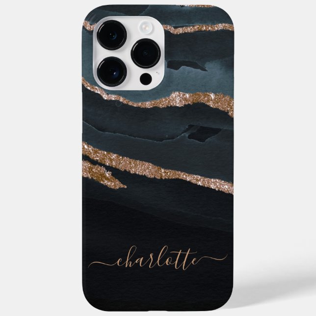 Girly Gold Glitzer Stilvolle Chic Name Personalisi Case-Mate iPhone Hülle (Rückseite)