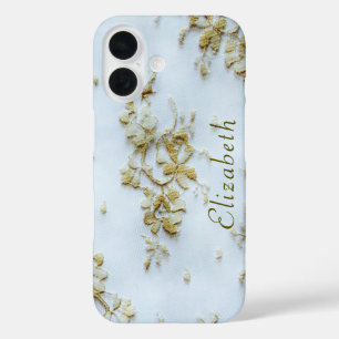 Girly Gold Lace Feminine und Elegant iPhone 16 Hülle