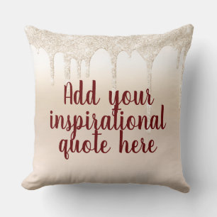 Girly Gold Luxury Tropfen Dripping Glam Script Kissen