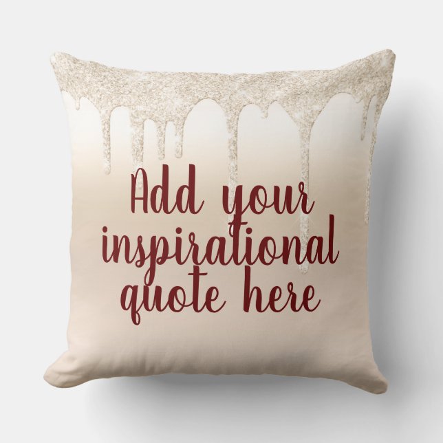 Girly Gold Luxury Tropfen Dripping Glam Script Kissen (Vorderseite)