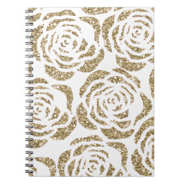 Girly Gold Rose Muster Custom Spiralfolien Notizblock