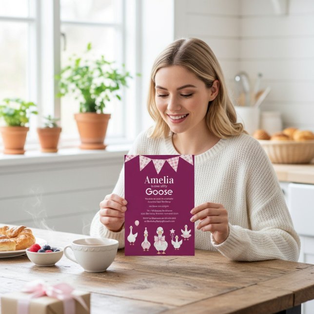 Girly Goose Birthday Party Invitation Einladung (Von Creator hochgeladen)