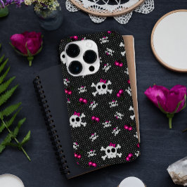 Girly Goth Skulls mit rosa Bows Case-Mate iPhone 14 Pro Hülle