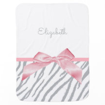 Girly graue Tiger-Streifen-Tierdruck mit Namen