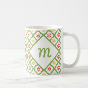 Girly Green Quatrefolien Niedliche Milchprodukte u Tasse