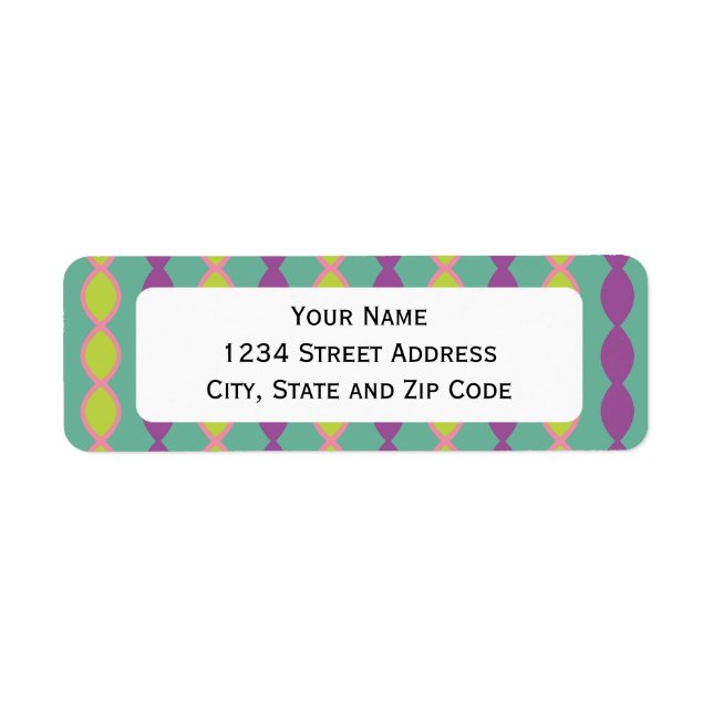 Girly Green und Lila Retro 70er Jahre Muster (Vorne)