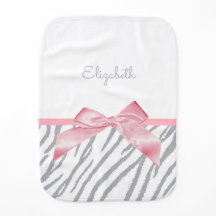 Girly Grey Tiger Stripes Animal Print mit Namen