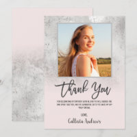 Girly Grunge Silver Pink Glitzer Foil Foto Danke