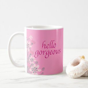 Girly hallo des Typografie-rosa Glitzer-  herrlich Tasse
