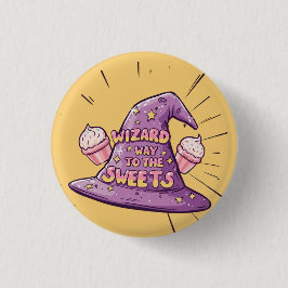 Girly Halloween - Zauberkunst Weg zu den Süßigkeit Button