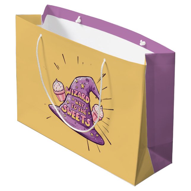 Girly Halloween - Zauberkunst Weg zu den Süßigkeit Große Geschenktüte (Rückseite Schrägansicht)