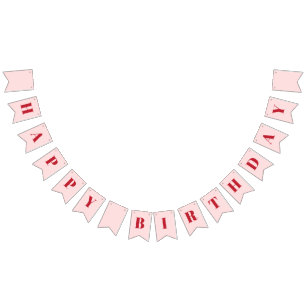 Girly Happy Birthday Blush Pink Rot Geburtstag Wimpelkette
