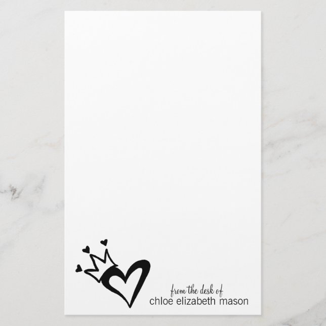 Girly Heart Doodles Stationery Briefpapier (Vorderseite)