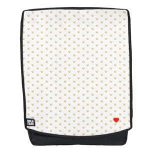 Girly Hearts Gold Imitate Foil White Pattern Rucksack
