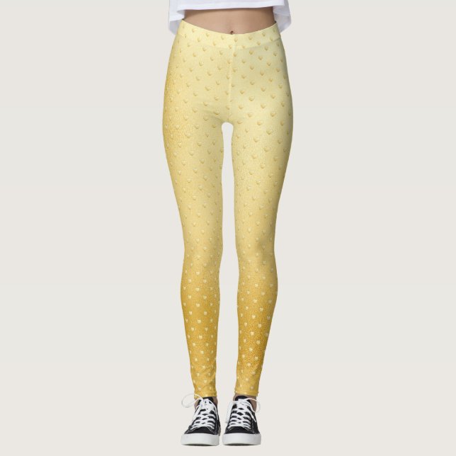 Girly Hearts Gold Imitate Locarno Leggings (Vorderseite)