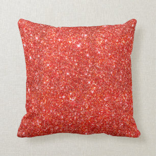 Girly helles rotes Imitat-Glitzer-Muster Kissen
