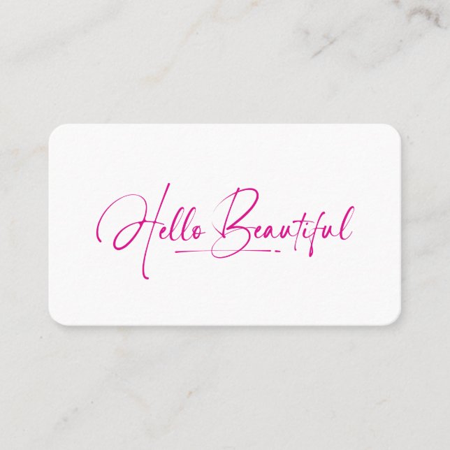 Girly Hello Beautiful Makeup Artist Beauty Qr Code Visitenkarte (Vorderseite)