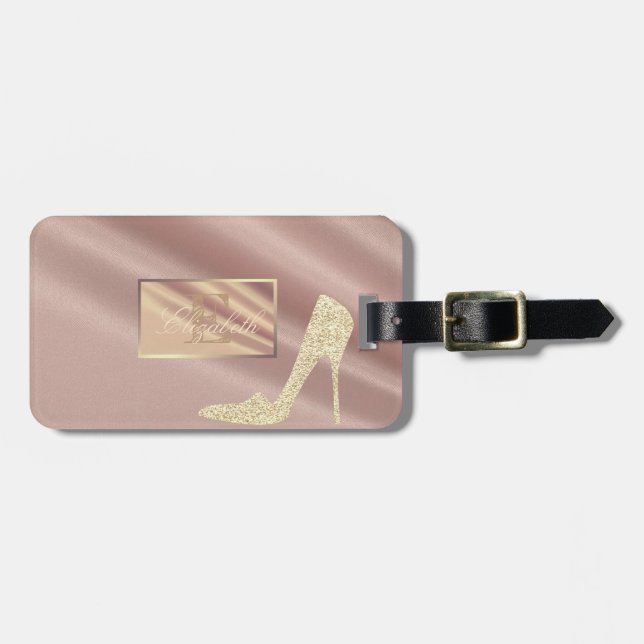 Girly , High Heel , Monogram Personalisiert Gepäckanhänger (Vorderseite horizontal)