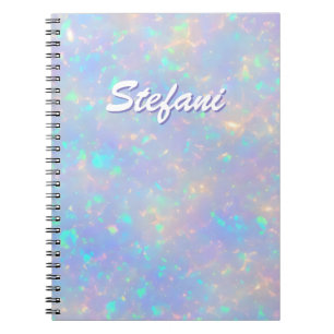 Girly Holographic Sparkle Opal Iridescent Monogram Notizblock