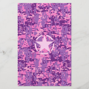Girly Hot Pink Digital Camouflage Camouflage Briefpapier