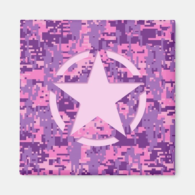 Girly Hot Pink Digital Camouflage Camouflage Magnet (Vorne)