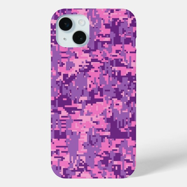 Girly Hot Pink Digital-Camouflage Case-Mate iPhone Hülle (Rückseite)
